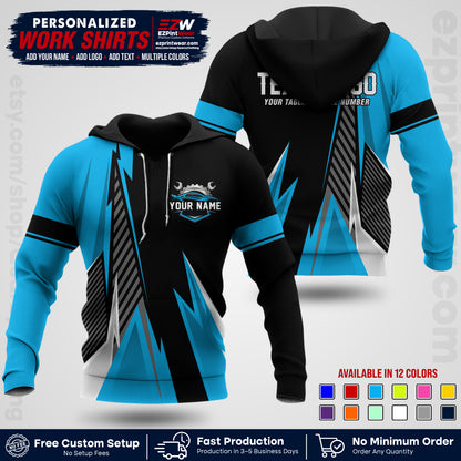 Custom Mechanic Work Shirt with Name, Logo & Text | Auto Shop Uniform | Workwear MCN 01