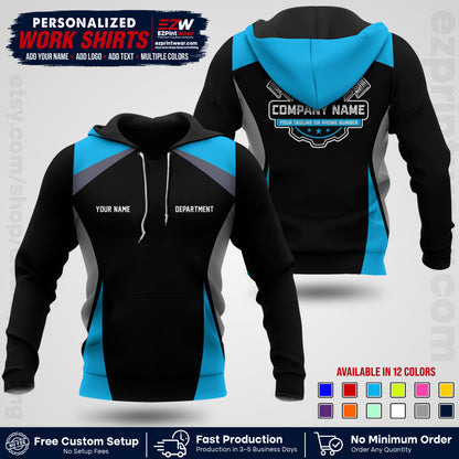 Custom Mechanic Work Shirt with Name, Logo & Text | Auto Shop Uniform | Workwear MCN 08