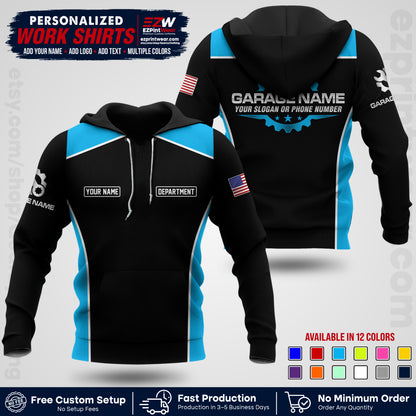 Custom Mechanic Work Shirt with Name, Logo & Text | Auto Shop Uniform | Workwear MCN 07