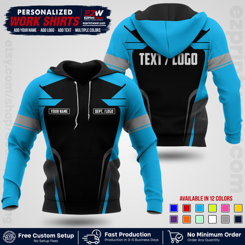 Custom All Over Print Work Uniform Shirt with Name, Logo & Text | Custom Hawaiian Shirt | Company Shirt | Employee Uniform UNF01