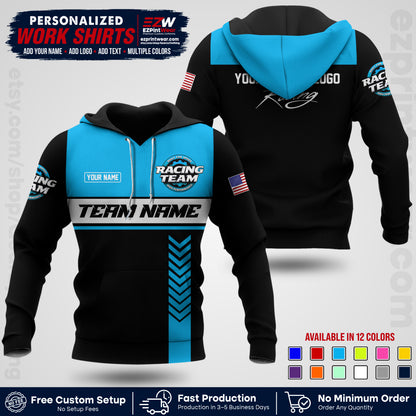 Custom Racing Shirt with Name, Logo & Text | Race Team Uniform | Crew Apparel RC02