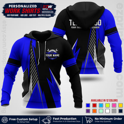 Custom Mechanic Work Shirt with Name, Logo & Text | Auto Shop Uniform | Workwear MCN 01