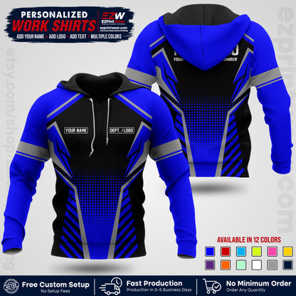 Custom All Over Print Work Uniform Shirt with Name, Logo & Text | Custom Hawaiian Shirt | Company Shirt | Employee Uniform UNF14