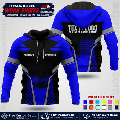 Custom All Over Print Work Uniform Shirt with Name, Logo & Text | Custom Hawaiian Shirt | Company Shirt | Employee Uniform UNF06