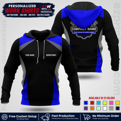 Custom Mechanic Work Shirt with Name, Logo & Text | Auto Shop Uniform | Workwear MCN 08