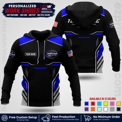 Custom Racing Shirt with Name, Logo & Text | Race Team Uniform | Crew Apparel RC10