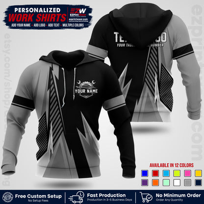 Custom Mechanic Work Shirt with Name, Logo & Text | Auto Shop Uniform | Workwear MCN 01