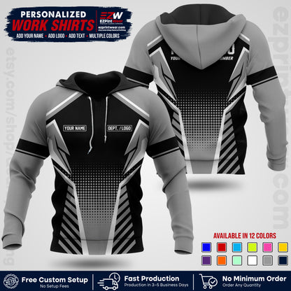 Custom All Over Print Work Uniform Shirt with Name, Logo & Text | Custom Hawaiian Shirt | Company Shirt | Employee Uniform UNF14