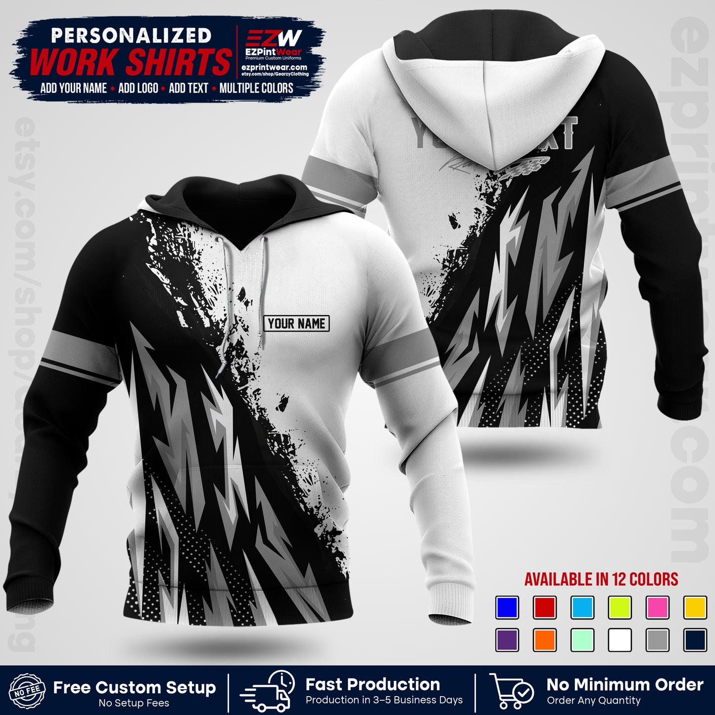 Custom Racing Shirt with Name, Logo & Text | Race Team Uniform | Crew Apparel RC08