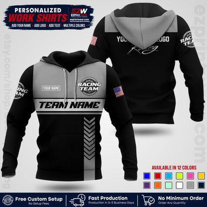Custom Racing Shirt with Name, Logo & Text | Race Team Uniform | Crew Apparel RC02