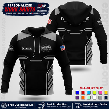 Custom Racing Shirt with Name, Logo & Text | Race Team Uniform | Crew Apparel RC10