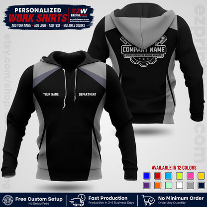 Custom Mechanic Work Shirt with Name, Logo & Text | Auto Shop Uniform | Workwear MCN 08