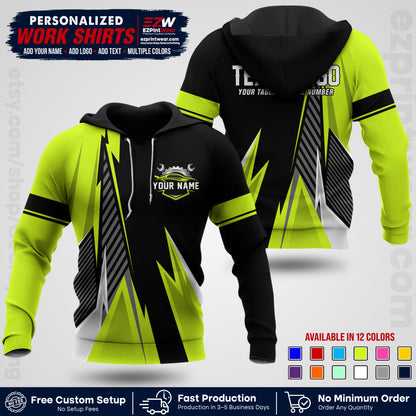 Custom Mechanic Work Shirt with Name, Logo & Text | Auto Shop Uniform | Workwear MCN 01