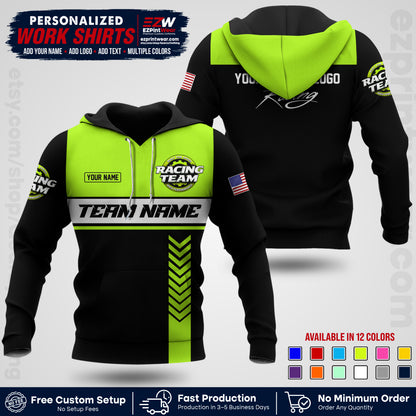 Custom Racing Shirt with Name, Logo & Text | Race Team Uniform | Crew Apparel RC02