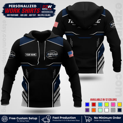 Custom Racing Shirt with Name, Logo & Text | Race Team Uniform | Crew Apparel RC10