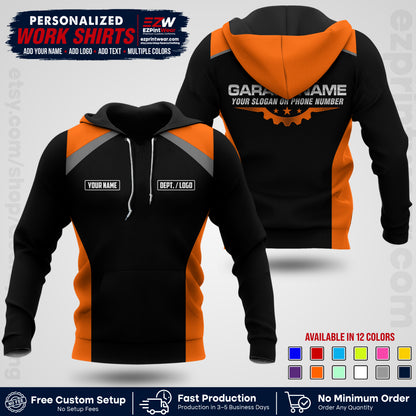 Custom Mechanic Work Shirt with Name, Logo & Text | Auto Shop Uniform | Workwear MCN 06