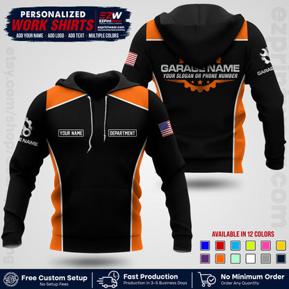 Custom Mechanic Work Shirt with Name, Logo & Text | Auto Shop Uniform | Workwear MCN 07