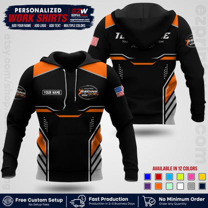 Custom Racing Shirt with Name, Logo & Text | Race Team Uniform | Crew Apparel RC10