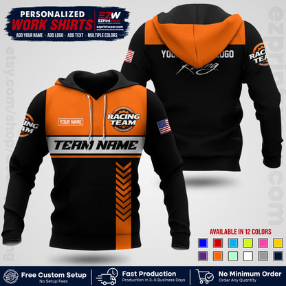 Custom Racing Shirt with Name, Logo & Text | Race Team Uniform | Crew Apparel RC02