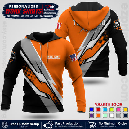 Custom Racing Shirt with Name, Logo & Text | Race Team Uniform | Crew Apparel RC01