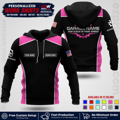 Custom Mechanic Work Shirt with Name, Logo & Text | Auto Shop Uniform | Workwear MCN 07