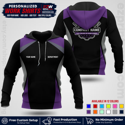 Custom Mechanic Work Shirt with Name, Logo & Text | Auto Shop Uniform | Workwear MCN 08
