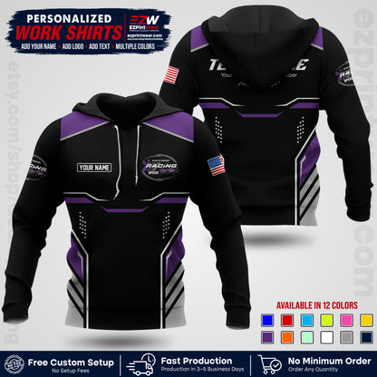 Custom Racing Shirt with Name, Logo & Text | Race Team Uniform | Crew Apparel RC10