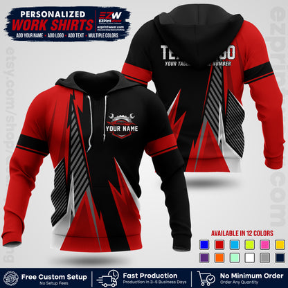 Custom Mechanic Work Shirt with Name, Logo & Text | Auto Shop Uniform | Workwear MCN 01