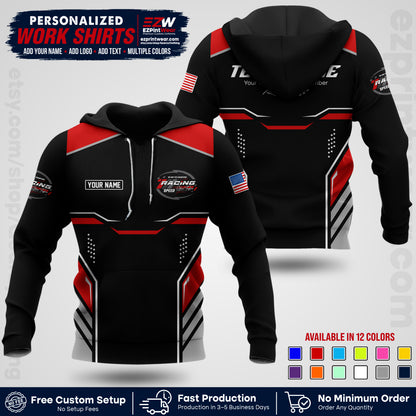 Custom Racing Shirt with Name, Logo & Text | Race Team Uniform | Crew Apparel RC10
