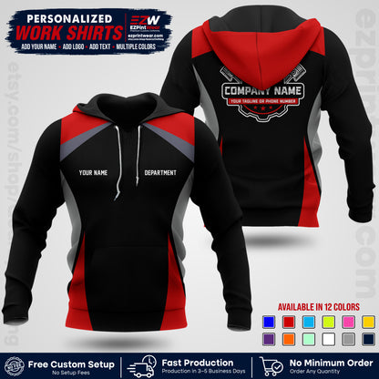 Custom Mechanic Work Shirt with Name, Logo & Text | Auto Shop Uniform | Workwear MCN 08
