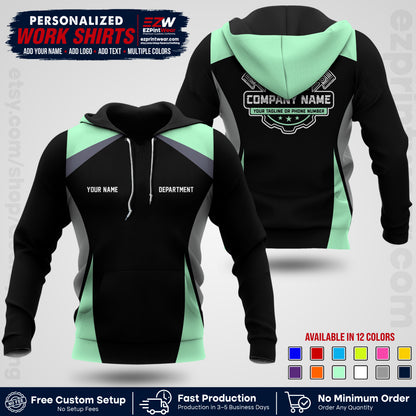 Custom Mechanic Work Shirt with Name, Logo & Text | Auto Shop Uniform | Workwear MCN 08