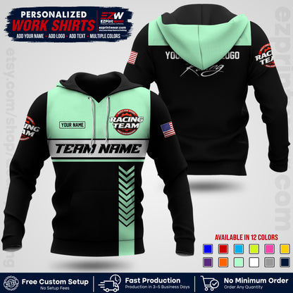 Custom Racing Shirt with Name, Logo & Text | Race Team Uniform | Crew Apparel RC02
