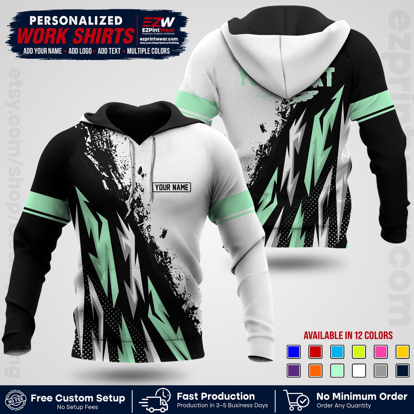 Custom Racing Shirt with Name, Logo & Text | Race Team Uniform | Crew Apparel RC08