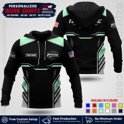 Custom Racing Shirt with Name, Logo & Text | Race Team Uniform | Crew Apparel RC10