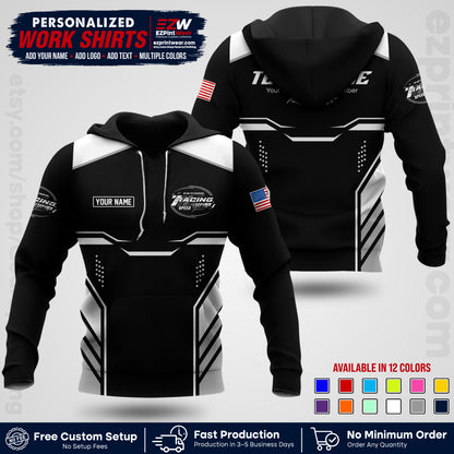 Custom Racing Shirt with Name, Logo & Text | Race Team Uniform | Crew Apparel RC10