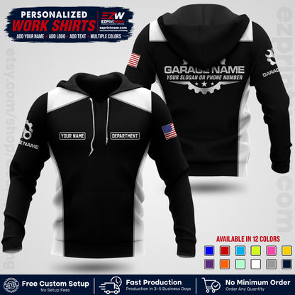 Custom Mechanic Work Shirt with Name, Logo & Text | Auto Shop Uniform | Workwear MCN 07