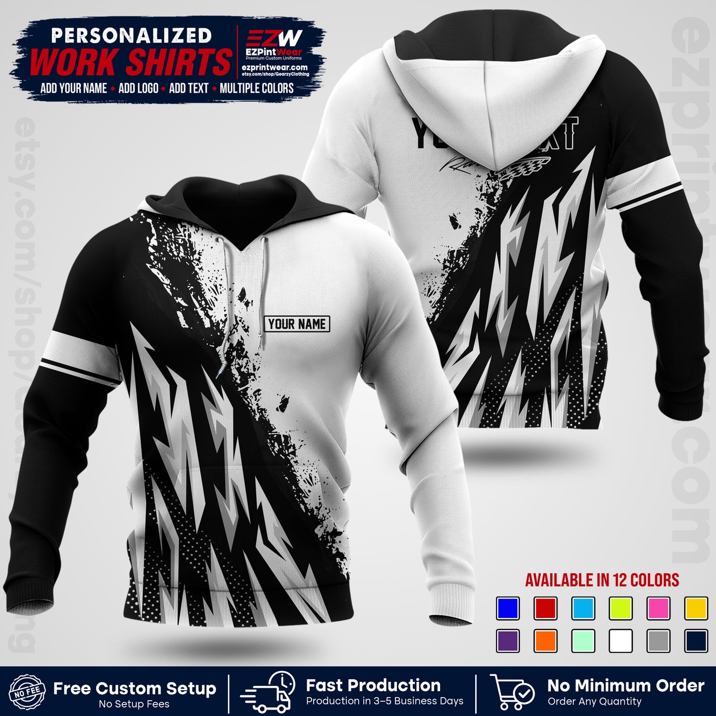 Custom Racing Shirt with Name, Logo & Text | Race Team Uniform | Crew Apparel RC08