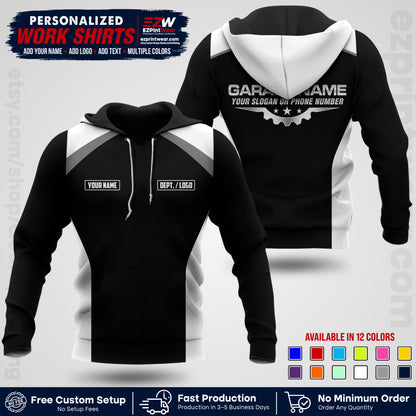 Custom Mechanic Work Shirt with Name, Logo & Text | Auto Shop Uniform | Workwear MCN 06
