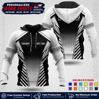 Custom All Over Print Work Uniform Shirt with Name, Logo & Text | Custom Hawaiian Shirt | Company Shirt | Employee Uniform UNF14