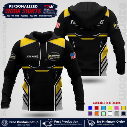 Custom Racing Shirt with Name, Logo & Text | Race Team Uniform | Crew Apparel RC10
