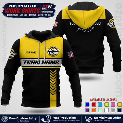 Custom Racing Shirt with Name, Logo & Text | Race Team Uniform | Crew Apparel RC02