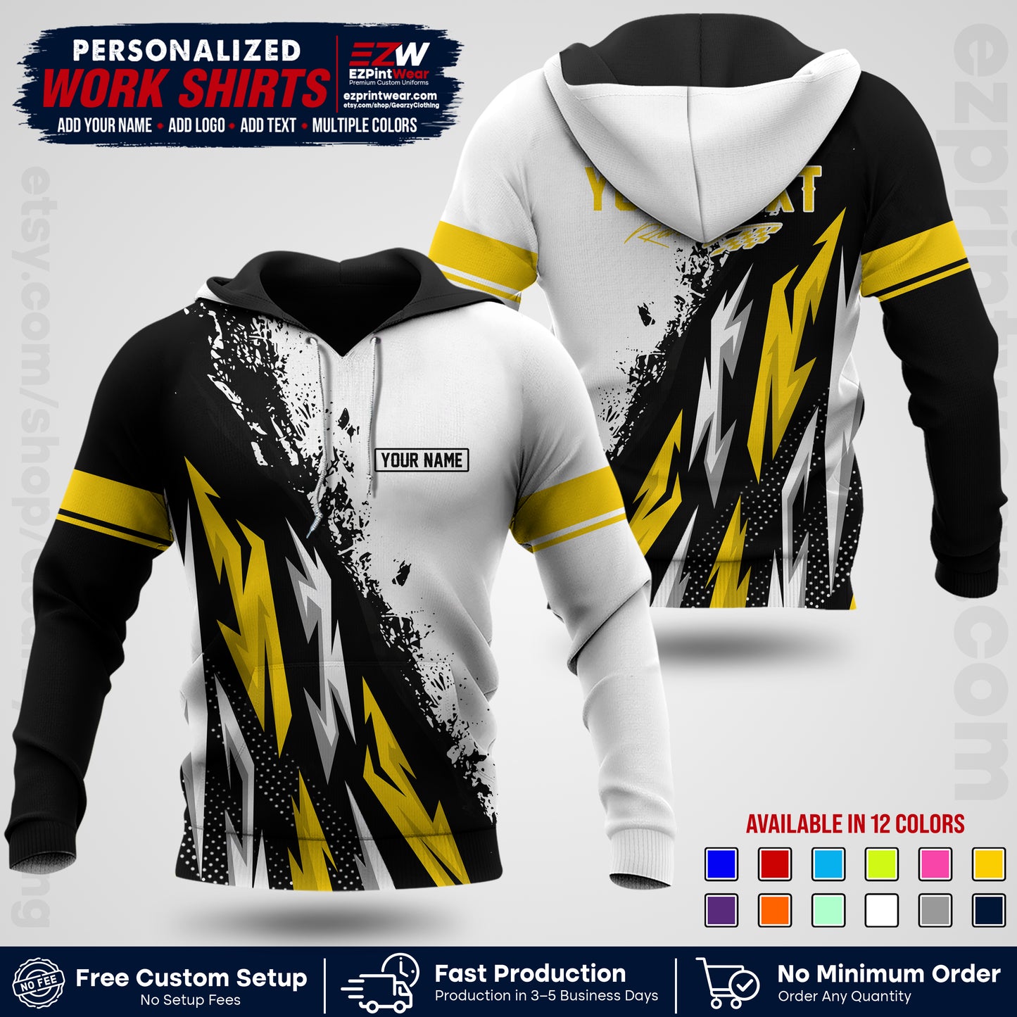 Custom Racing Shirt with Name, Logo & Text | Race Team Uniform | Crew Apparel RC08