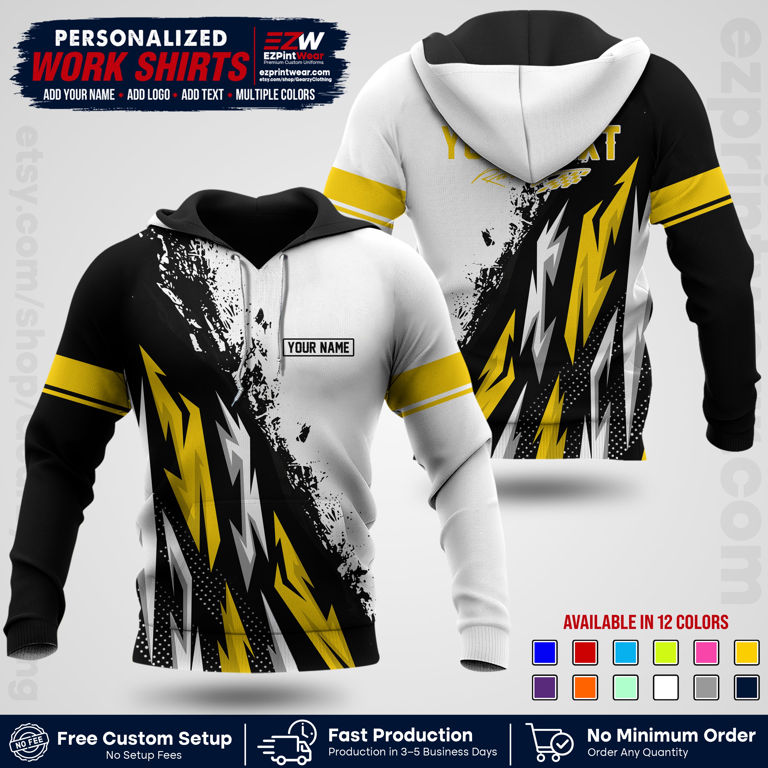 Custom Racing Shirt with Name, Logo & Text | Race Team Uniform | Crew Apparel RC08