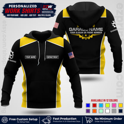 Custom Mechanic Work Shirt with Name, Logo & Text | Auto Shop Uniform | Workwear MCN 07