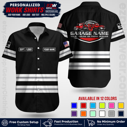 Custom Towing Workwear Uniform | Personalized Tow Truck Shirt | Non-Reflective Safety Stripe Apparel | Custom Towing Shirt | Tow Truck Apparel TW03