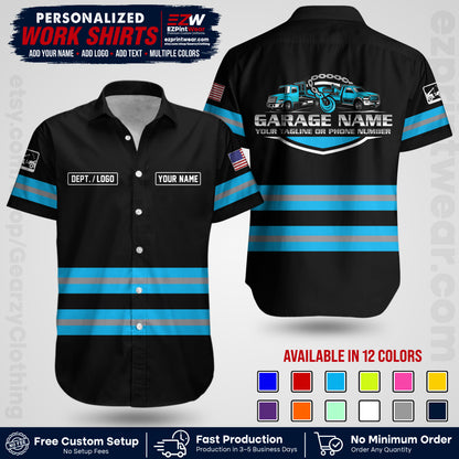 Custom Towing Workwear Uniform | Personalized Tow Truck Shirt | Non-Reflective Safety Stripe Apparel | Custom Towing Shirt | Tow Truck Apparel TW03