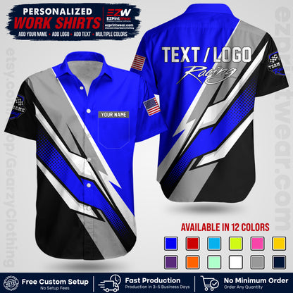 Custom Racing Shirt with Name, Logo & Text | Race Team Uniform | Crew Apparel RC01