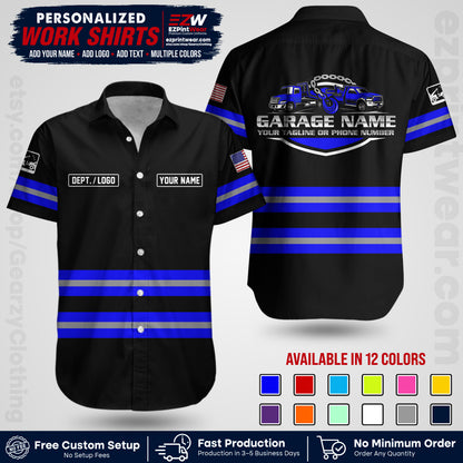 Custom Towing Workwear Uniform | Personalized Tow Truck Shirt | Non-Reflective Safety Stripe Apparel | Custom Towing Shirt | Tow Truck Apparel TW03