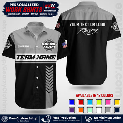 Custom Racing Shirt with Name, Logo & Text | Race Team Uniform | Crew Apparel RC02