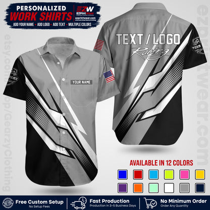 Custom Racing Shirt with Name, Logo & Text | Race Team Uniform | Crew Apparel RC01